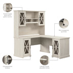 Bureau d'angle avec huche et rangements