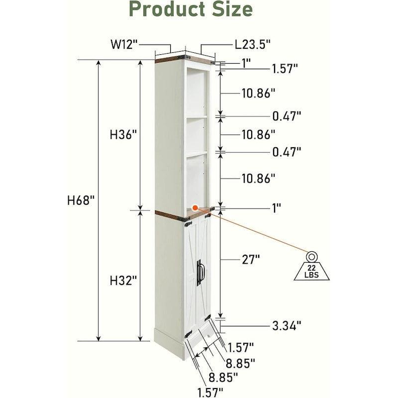 Meuble d'angle de ferme, Meuble d'angle de 68 po de haut, Meuble d'angle