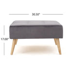 Pouffe en velours du milieu du siècle