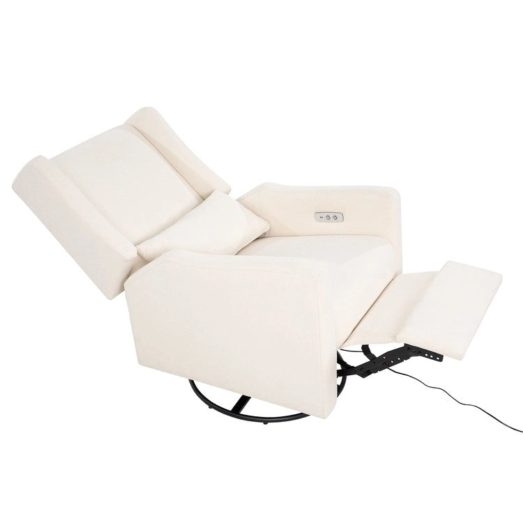 Fauteuil inclinable de luxe motorisé avec fonction pivotante et planeur, fauteuil inclinable de salon rembourré avec support lombaire