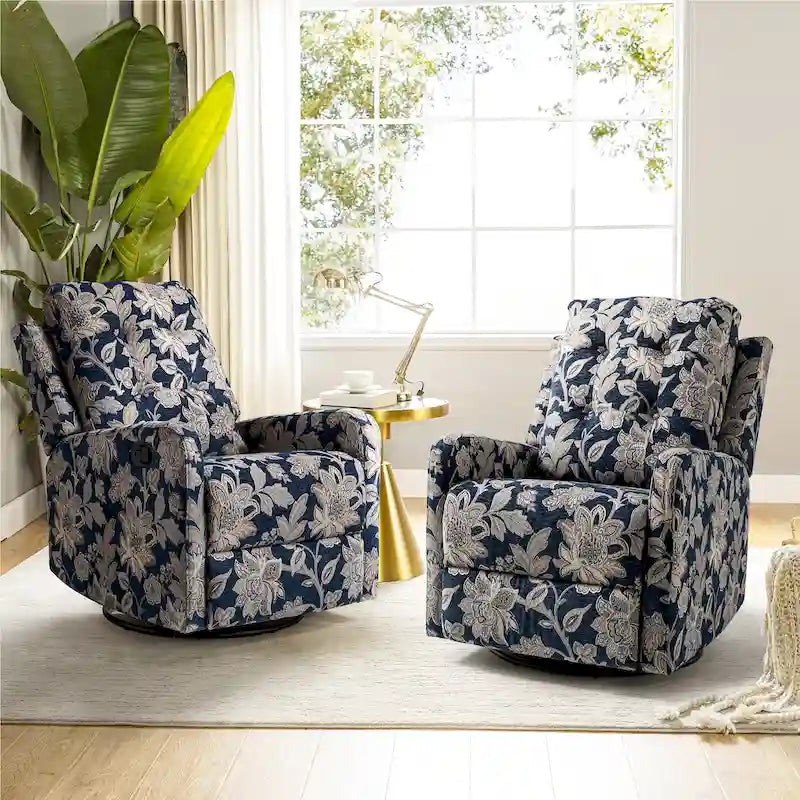 Fauteuil inclinable pivotant manuel avec dossier capitonné – Lot de 2