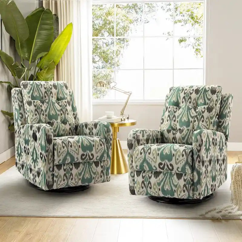 Fauteuil inclinable pivotant manuel avec dossier capitonné – Lot de 2
