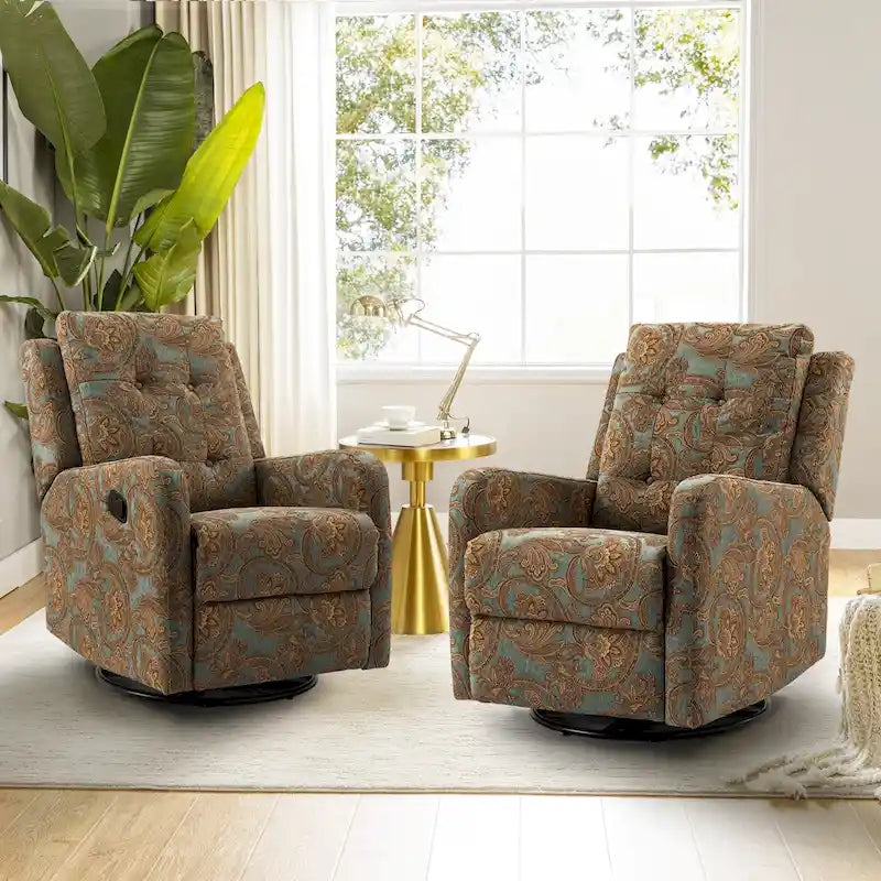 Fauteuil inclinable pivotant manuel avec dossier capitonné – Lot de 2