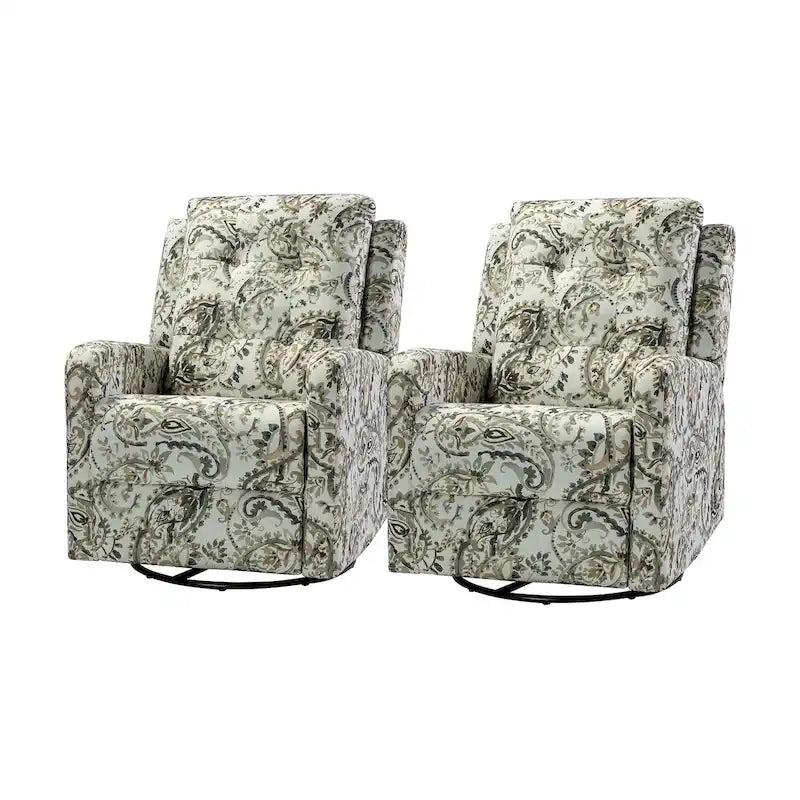 Fauteuil inclinable pivotant manuel avec dossier capitonné – Lot de 2