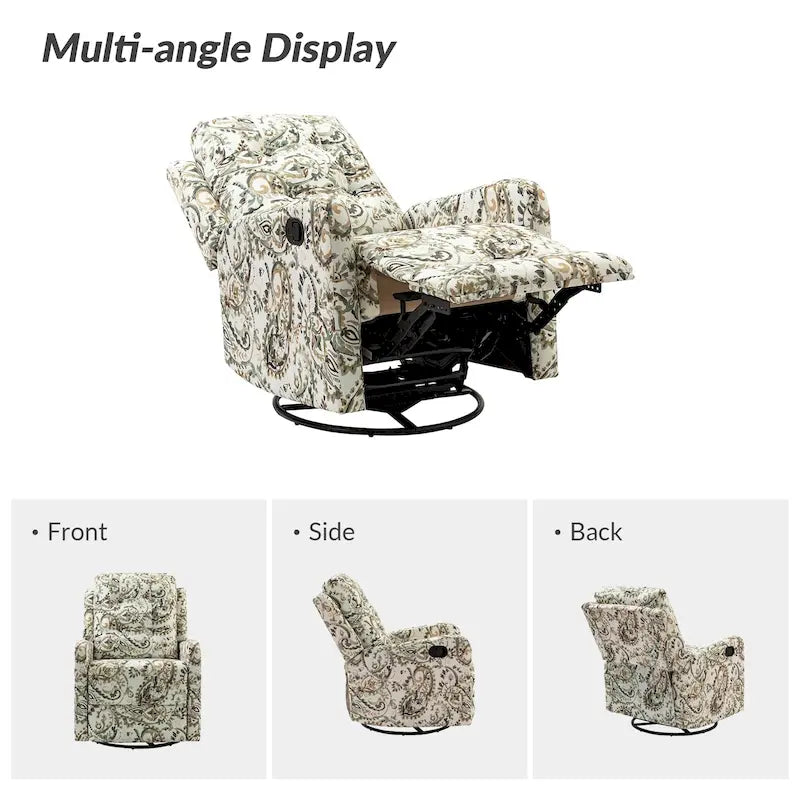 Fauteuil inclinable pivotant manuel avec dossier capitonné – Lot de 2