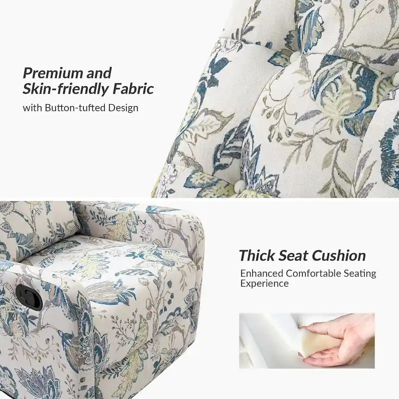 Fauteuil inclinable pivotant manuel avec dossier capitonné – Lot de 2