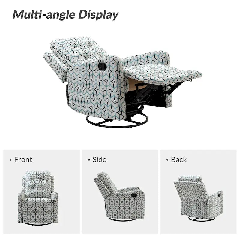 Fauteuil inclinable pivotant manuel avec dossier capitonné – Lot de 2