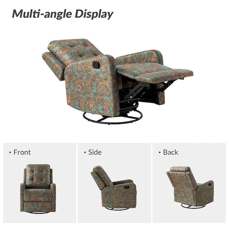 Fauteuil inclinable pivotant manuel avec dossier capitonné – Lot de 2
