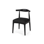 Chaises de salle à manger en tissu et en bois d'hévéa (lot de 2)