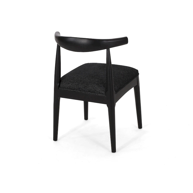 Chaises de salle à manger en tissu et en bois d'hévéa (lot de 2)