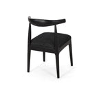 Chaises de salle à manger en tissu et en bois d'hévéa (lot de 2)