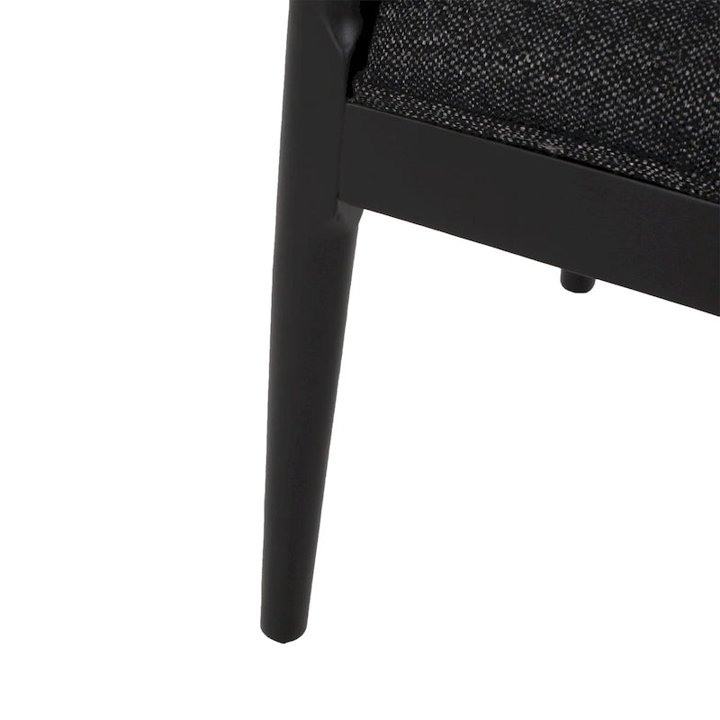 Chaises de salle à manger en tissu et en bois d'hévéa (lot de 2)
