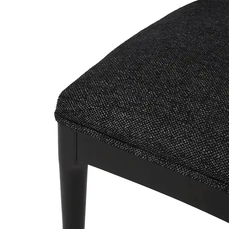 Chaises de salle à manger en tissu et en bois d'hévéa (lot de 2)