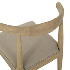 Chaises de salle à manger en tissu et en bois d'hévéa (lot de 2)