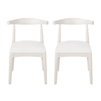 Chaises de salle à manger en tissu et en bois d'hévéa (lot de 2)