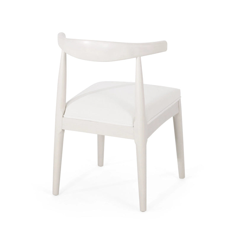 Chaises de salle à manger en tissu et en bois d'hévéa (lot de 2)