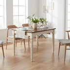 Table à manger en bois multicolore avec rallonge