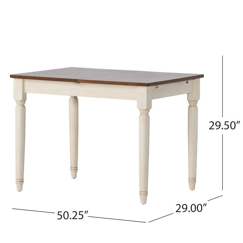 Table à manger en bois multicolore avec rallonge