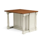 Ensemble îlot de cuisine 3 pièces en bois écru avec plateau rabattable – 122 x 63,5 x 91,5 cm