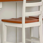 Ensemble îlot de cuisine 3 pièces en bois écru avec plateau rabattable – 122 x 63,5 x 91,5 cm