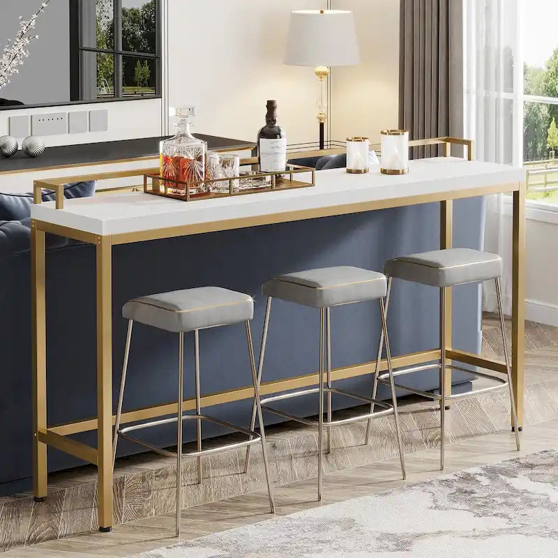 70.9 Table console de canapé extra longue, table d'entrée étroite derrière le canapé