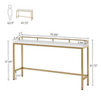 70.9 Table console de canapé extra longue, table d'entrée étroite derrière le canapé