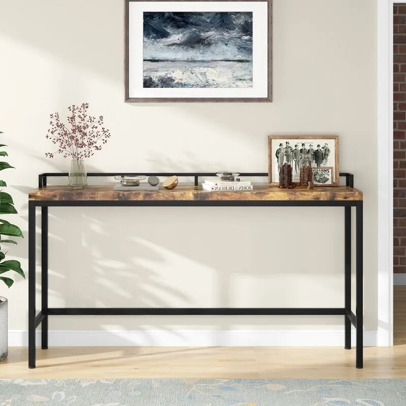 70.9 Table console de canapé extra longue, table d'entrée étroite derrière le canapé