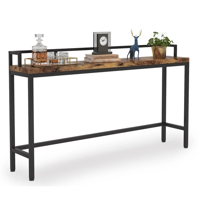 70.9 Table console de canapé extra longue, table d'entrée étroite derrière le canapé