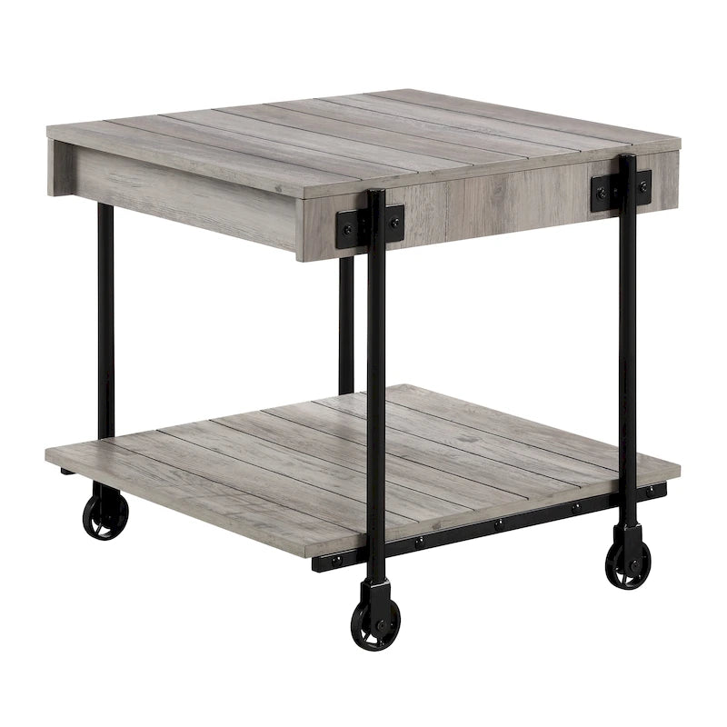 Table d'appoint à 1 étagère en acier de 24 po
