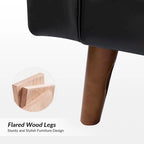 Fauteuil en cuir véritable du milieu du siècle
