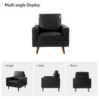 Fauteuil en cuir véritable du milieu du siècle