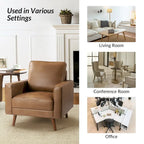 Fauteuil en cuir véritable du milieu du siècle