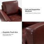 Fauteuil en cuir véritable du milieu du siècle