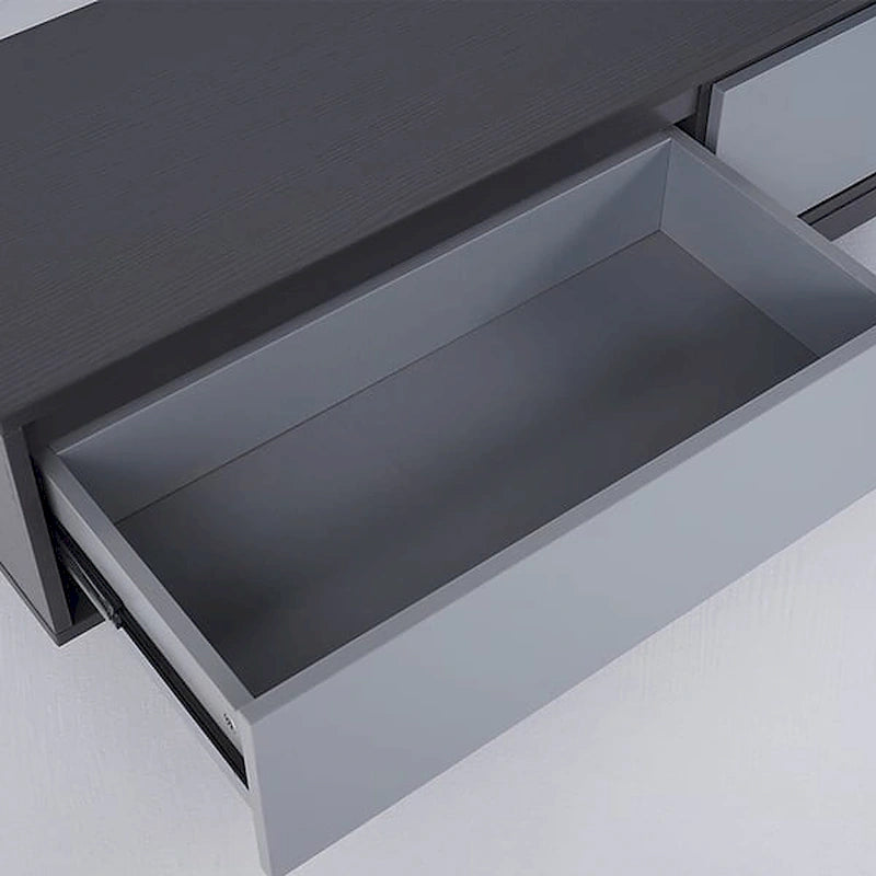 Meuble TV moderne extensible 118 avec 3 tiroirs spacieux, console multimédia à longueur réglable pour salon