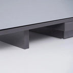 Meuble TV moderne extensible 118 avec 3 tiroirs spacieux, console multimédia à longueur réglable pour salon
