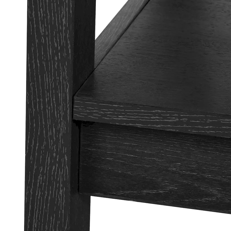Table basse d'appoint en bois style rustique avec grande étagère de rangement