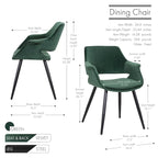 Chaise de salle à manger en velours de style Mid-century