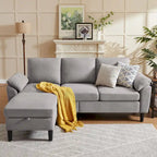 Canapé d'angle Jarenie 79.72 avec pouf de rangement pour salon