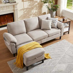 Canapé d'angle Jarenie 79.72 avec pouf de rangement pour salon
