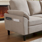 Canapé d'angle Jarenie 79.72 avec pouf de rangement pour salon