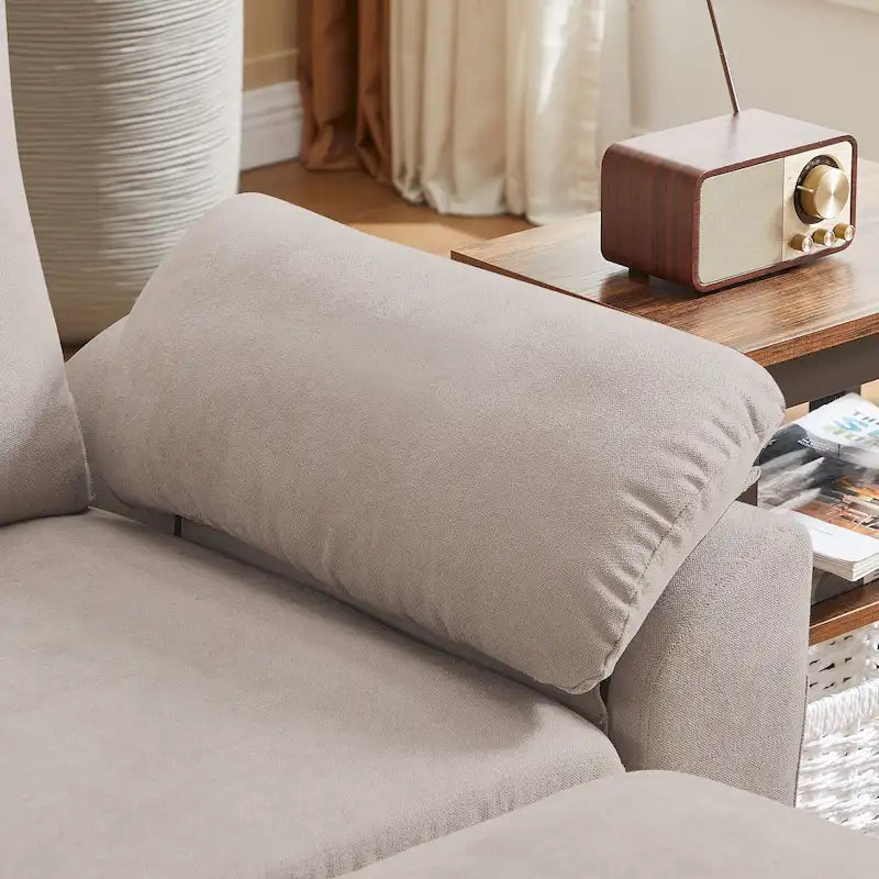 Canapé d'angle Jarenie 79.72 avec pouf de rangement pour salon