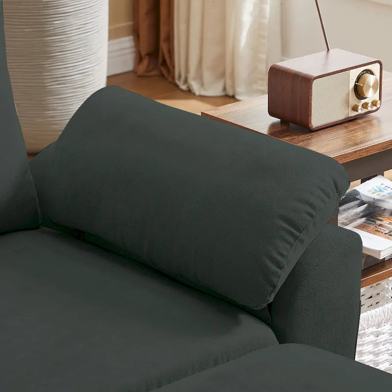 Canapé d'angle Jarenie 79.72 avec pouf de rangement pour salon