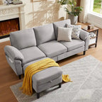 Canapé d'angle Jarenie 79.72 avec pouf de rangement pour salon