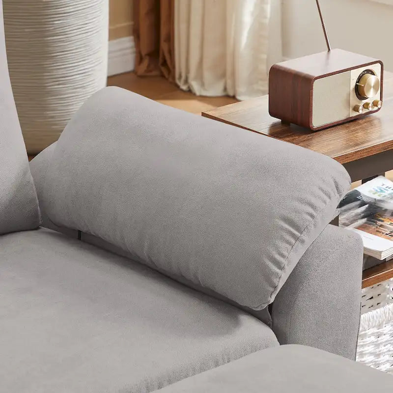 Canapé d'angle Jarenie 79.72 avec pouf de rangement pour salon