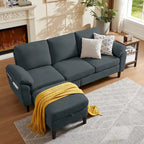 Canapé d'angle Jarenie 79.72 avec pouf de rangement pour salon
