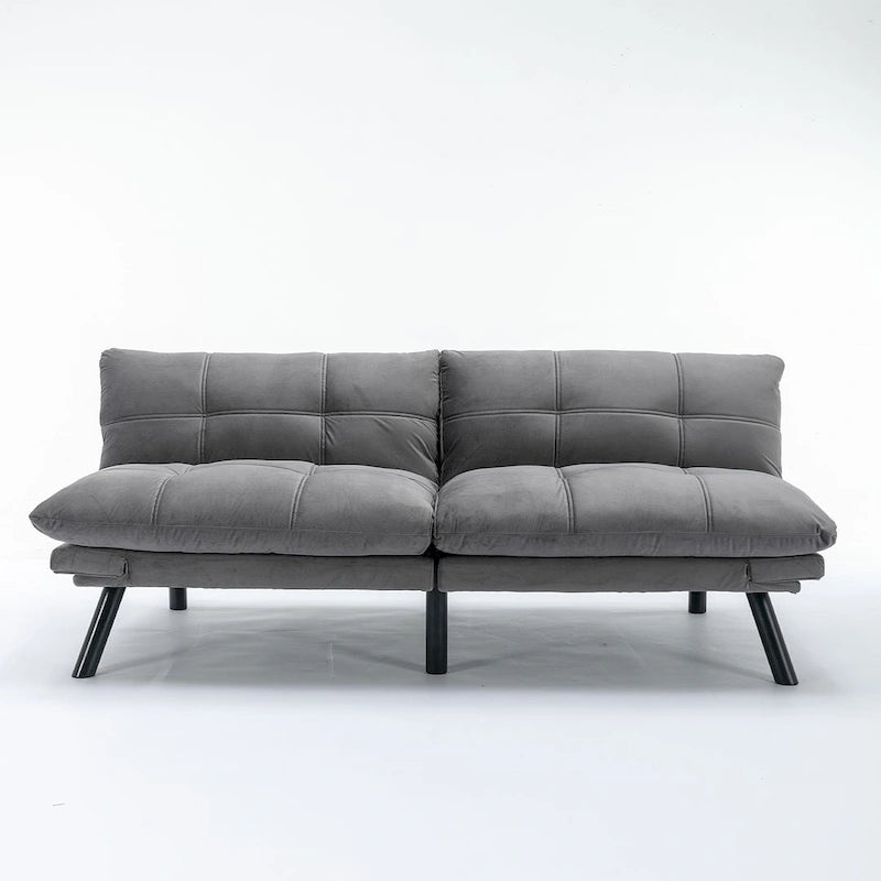 70,87 Futon Canapé-Lit, Canapé Pliable en Mousse Convertible Lit de Repos avec Accoudoirs Réglables pour Petits Espaces