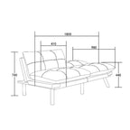 70,87 Futon Canapé-Lit, Canapé Pliable en Mousse Convertible Lit de Repos avec Accoudoirs Réglables pour Petits Espaces
