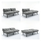 70,87 Futon Canapé-Lit, Canapé Pliable en Mousse Convertible Lit de Repos avec Accoudoirs Réglables pour Petits Espaces