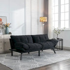 70,87 Futon Canapé-Lit, Canapé Pliable en Mousse Convertible Lit de Repos avec Accoudoirs Réglables pour Petits Espaces