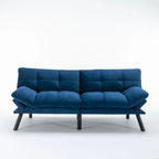 70,87 Futon Canapé-Lit, Canapé Pliable en Mousse Convertible Lit de Repos avec Accoudoirs Réglables pour Petits Espaces